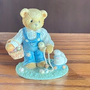 Cherished Teddies, Donald Easter egg with basket and bunny.